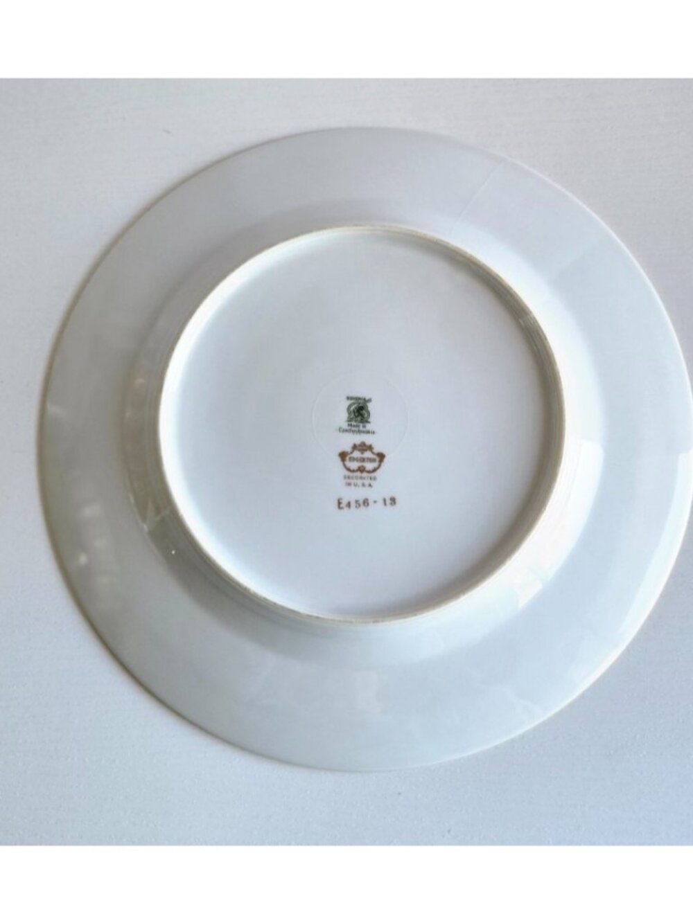 Edgerton Porcelain Dinner Plate 10.75 in Red Color #E456/13 Decorated In USA - Picture 4 of 7